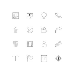 web linear thin icons set outlined simple vector image