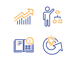Algorithm demand curve and instruction info icons vector