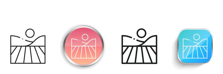 fields icon thin linear regular and button style vector image