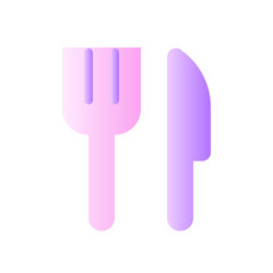 fork and knife flat gradient two-color ui icon vector image