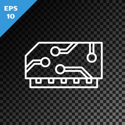 white line ram random access memory icon isolated vector