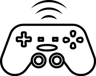 Wireless connection gamepad controller line icon vector