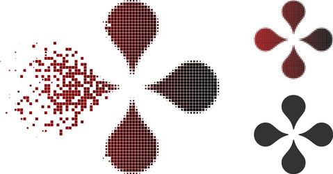 disintegrating pixel halftone map markers icon vector image