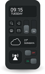 modern control center interface with widgets vector image