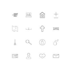 Web linear thin icons set outlined simple vector