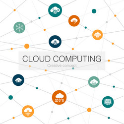 Cloud computing trendy web template with simple vector