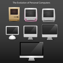 evolution of computers 7 different types vector