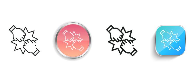 fight icon thin linear regular and button style vector image