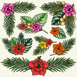 Tropical Floral Hawaiian Art Vector Image