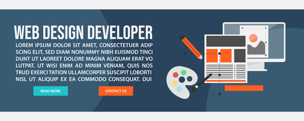 Web design and development banner template vector