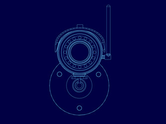 Wireframe camera frame front view contour vector