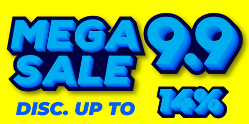 14 percent mega sale 99 celebration discount 3d vector