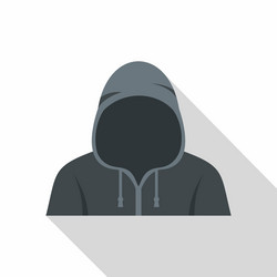 figure in a hoodie icon flat style vector