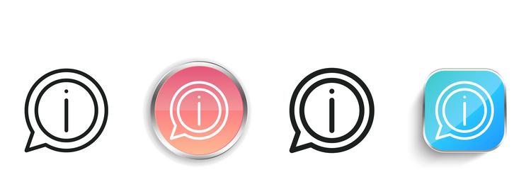 information icon thin linear regular and button vector image