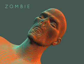 zombie face abstract digital head constructing vector