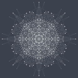 geometric abstract round form with connected line vector image