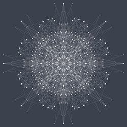 Geometric abstract round form with connected line vector