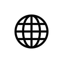 Globe icon isolated flat design vector