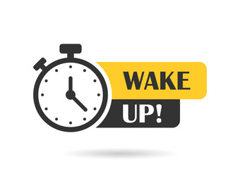 wake up icon in flat style good morning vector