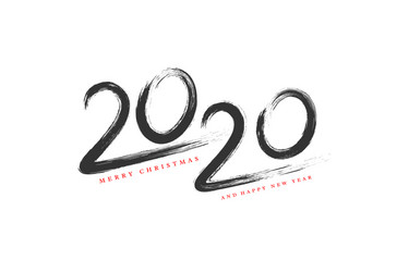 2020 new year hand drawn sign vector