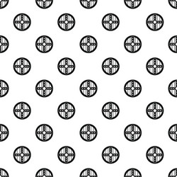 round shield with cross pattern simple style vector image