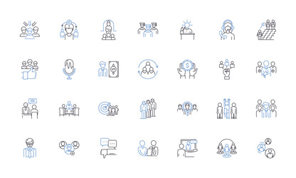 success advisor line icons collection motivation vector