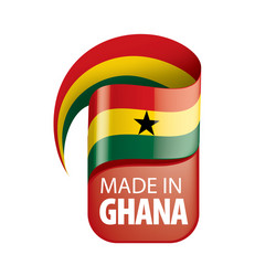 Ghana flag on a white vector