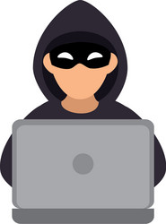 Hacker with computer avatar character vector