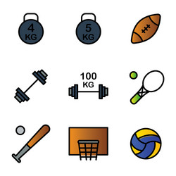 Sport icon set outline style including vector