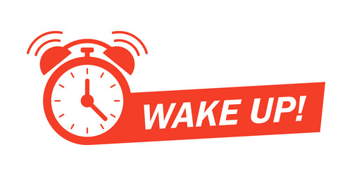 wake up icon in flat style good morning vector