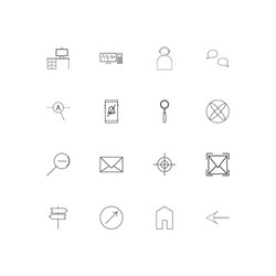web linear thin icons set outlined simple vector image