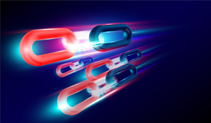 blockchain technology with 3d rendering concept vector image