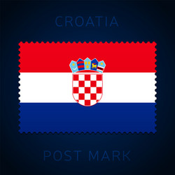 croatia postage mark national flag stamp vector