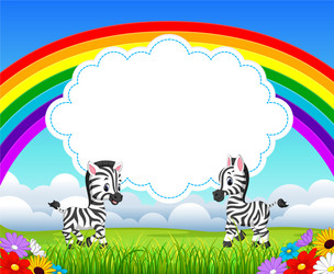Ocean view with the cloud board blank space Vector Image