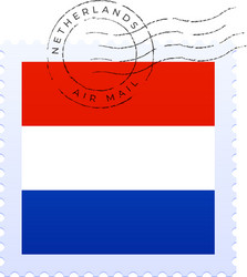 Netherlands postage mark national flag vector