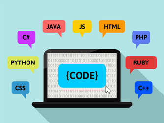 Programming Code Binary Screen vector image