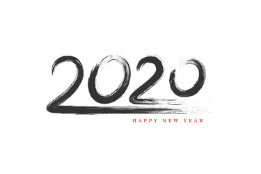 2020 new year hand drawn sign vector