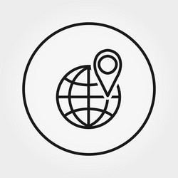 Globe with Location Marker vector