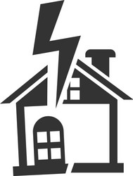 home thunderstorm icon vector