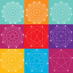 interlocking interconnect polygon shape element vector image