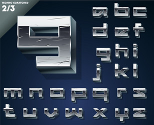 silver chrome or aluminum 3d alphabet Vector Image