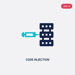 Two color code injection icon from cyber concept vector