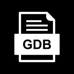 gdb file document icon vector