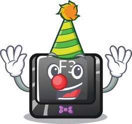 Clown f3 button installed on cartoon computer vector