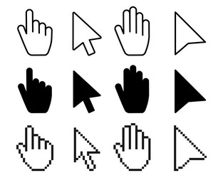 pointer cursor icons computer web arrows mouse vector image