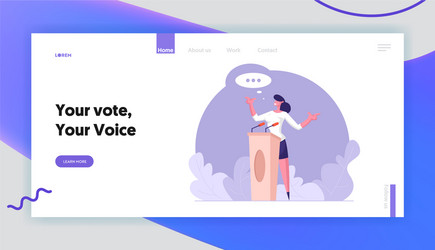 presidential election voting website landing page vector