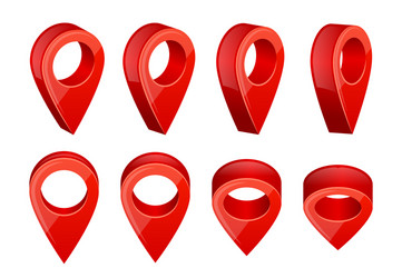 realistic map pointers various symbols for gps vector image