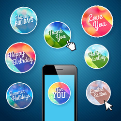 set of icons for mobile app vector image