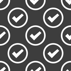 Check mark web icon flat design seamless pattern vector