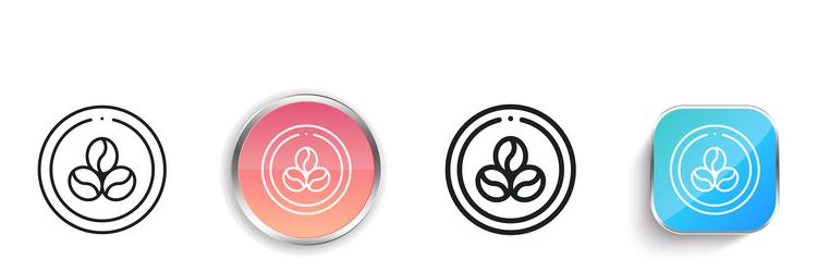 coffee beans icon thin linear regular and button vector image